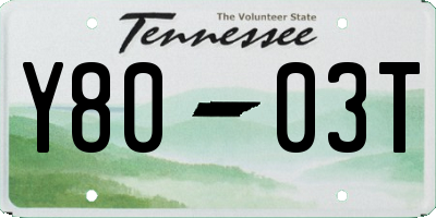 TN license plate Y8003T