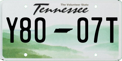 TN license plate Y8007T