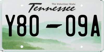 TN license plate Y8009A