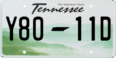 TN license plate Y8011D