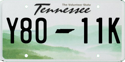 TN license plate Y8011K