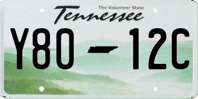 TN license plate Y8012C