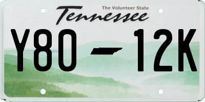 TN license plate Y8012K