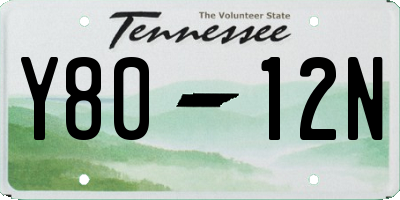 TN license plate Y8012N