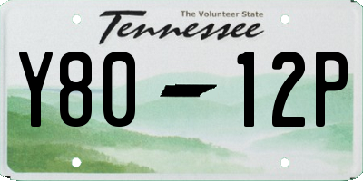 TN license plate Y8012P