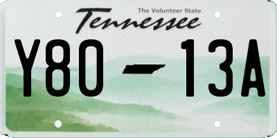 TN license plate Y8013A