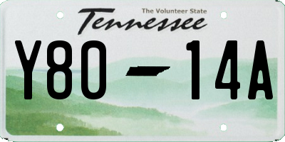 TN license plate Y8014A