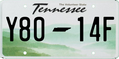 TN license plate Y8014F