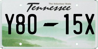 TN license plate Y8015X