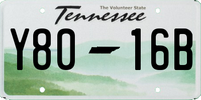 TN license plate Y8016B