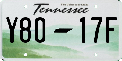 TN license plate Y8017F