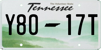 TN license plate Y8017T