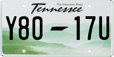TN license plate Y8017U
