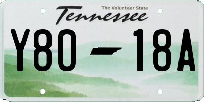 TN license plate Y8018A