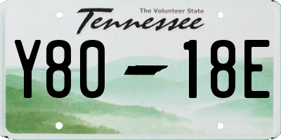 TN license plate Y8018E
