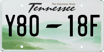 TN license plate Y8018F