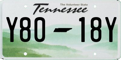 TN license plate Y8018Y