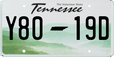 TN license plate Y8019D