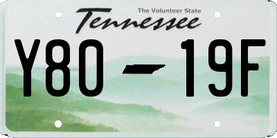 TN license plate Y8019F
