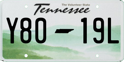 TN license plate Y8019L