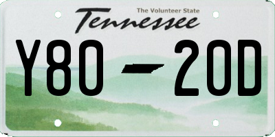 TN license plate Y8020D