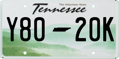 TN license plate Y8020K