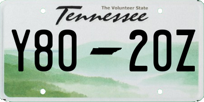 TN license plate Y8020Z