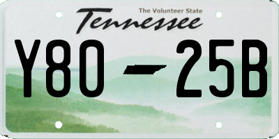 TN license plate Y8025B