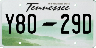 TN license plate Y8029D
