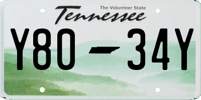 TN license plate Y8034Y