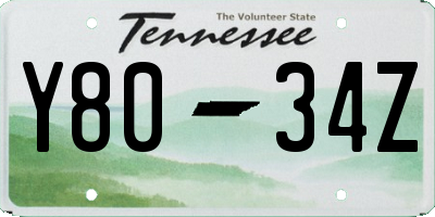 TN license plate Y8034Z