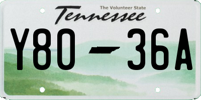 TN license plate Y8036A