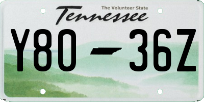 TN license plate Y8036Z