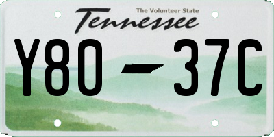 TN license plate Y8037C
