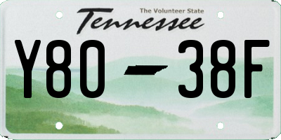 TN license plate Y8038F