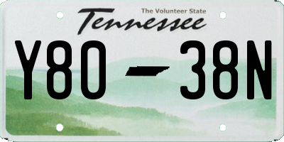 TN license plate Y8038N