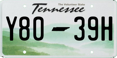 TN license plate Y8039H
