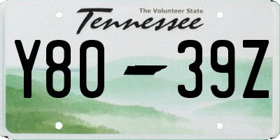 TN license plate Y8039Z