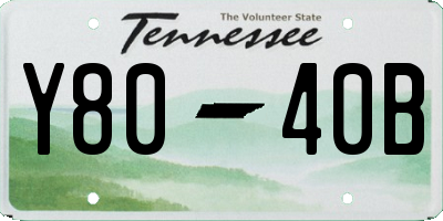 TN license plate Y8040B