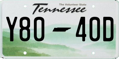 TN license plate Y8040D