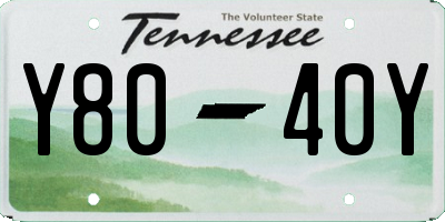 TN license plate Y8040Y