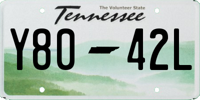 TN license plate Y8042L