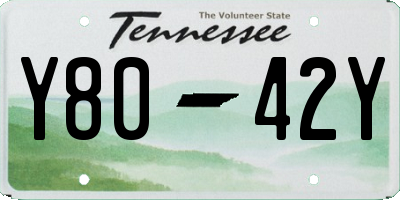 TN license plate Y8042Y