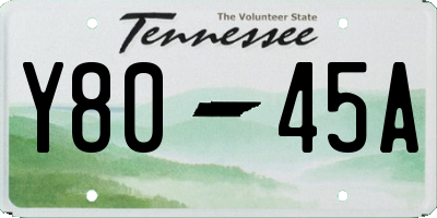 TN license plate Y8045A