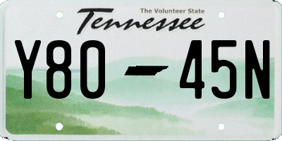TN license plate Y8045N