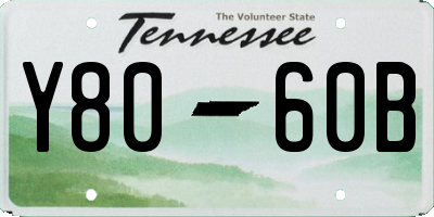 TN license plate Y8060B