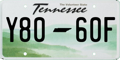 TN license plate Y8060F