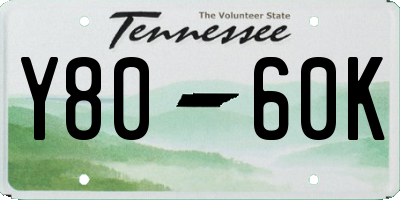 TN license plate Y8060K