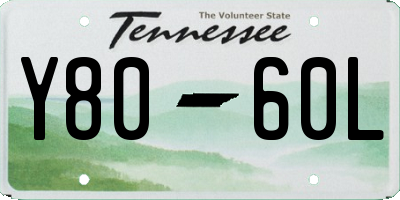 TN license plate Y8060L
