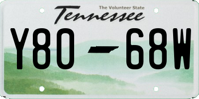 TN license plate Y8068W
